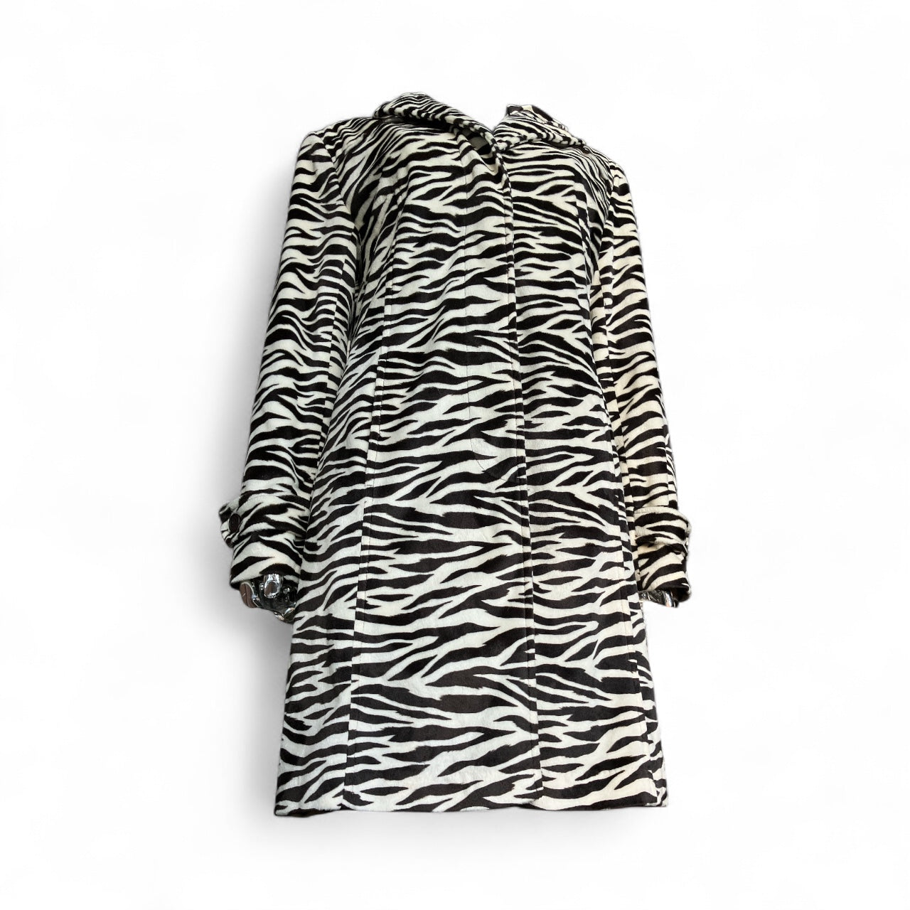 Vintage Y2K Zebra Print Trench Coat