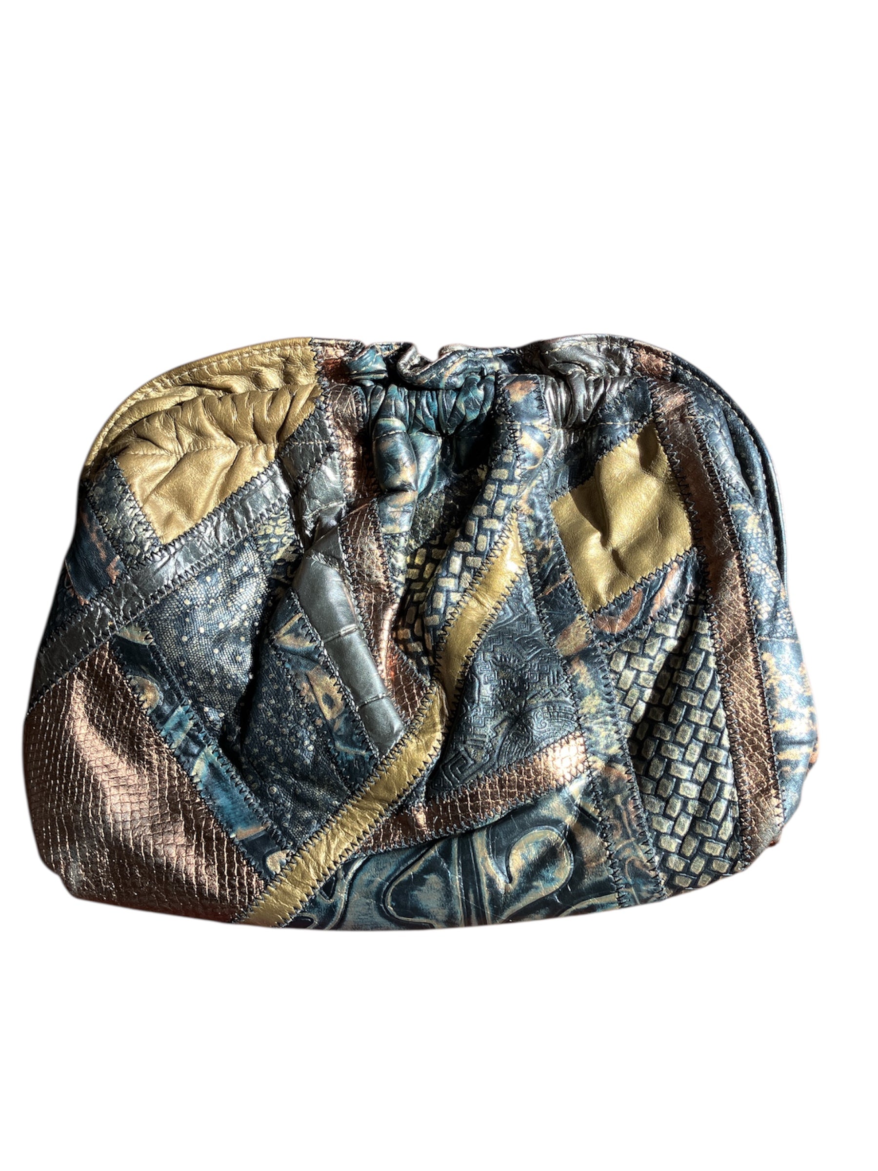 Vintage 1980s Metallic Bronze Crossbody Purse