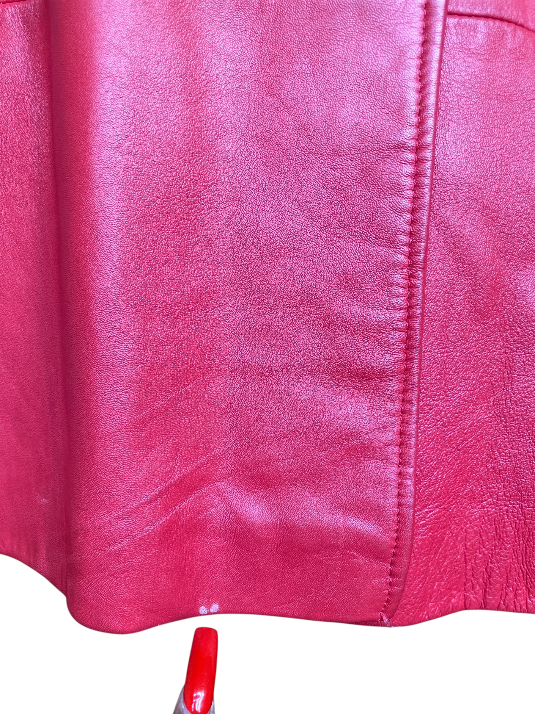 Vintage 1980s Cherry Red Double Breasted Trench Coat