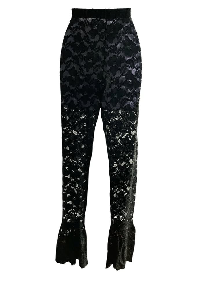 Vintage Black Lace Bell bottom Pants