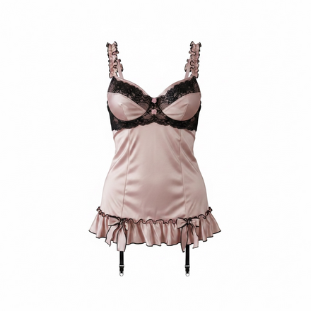 Vintage 1980s Satin Lace 2piece Set