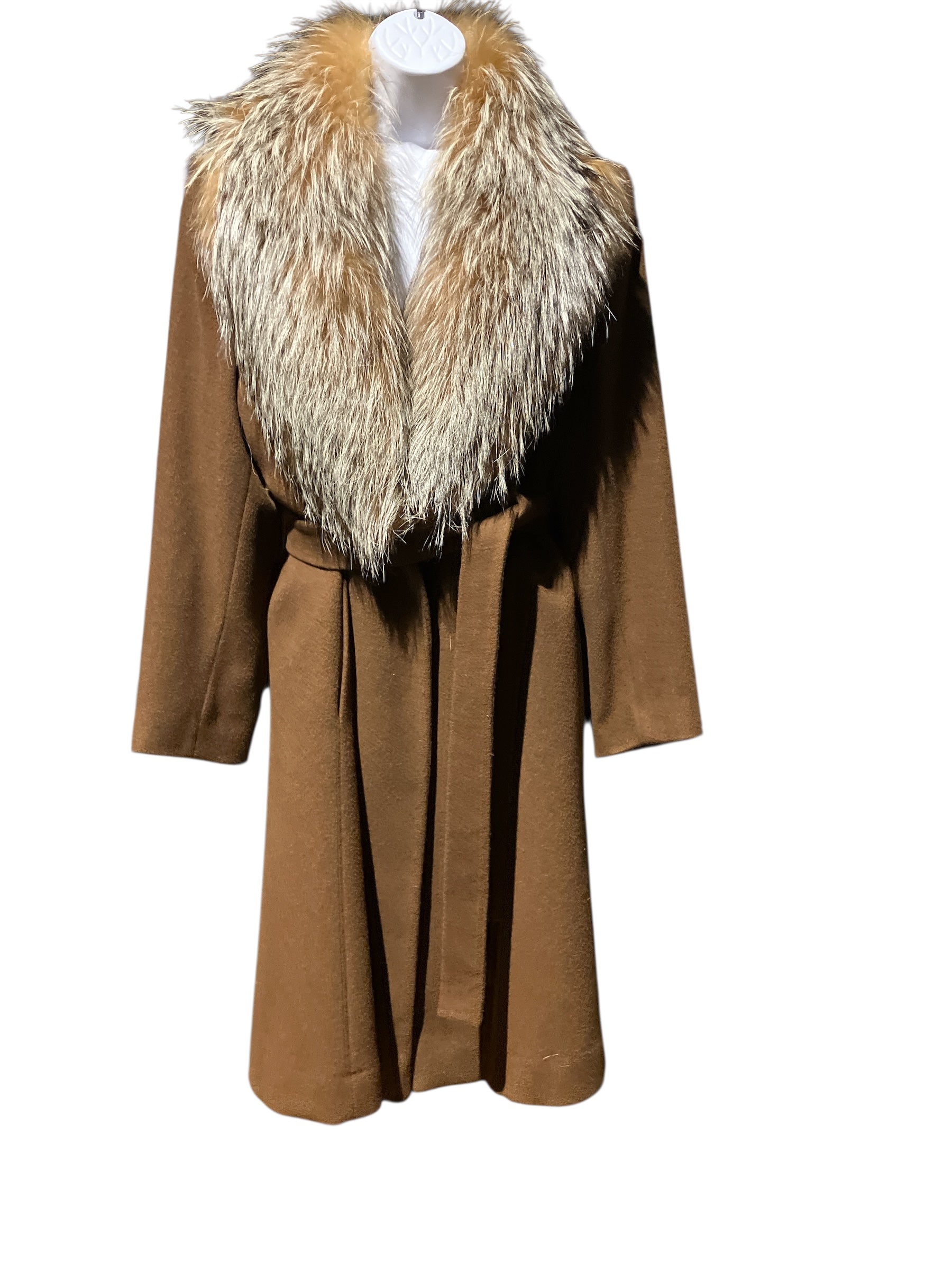 Vintage Cashmere Wool Fur Coat