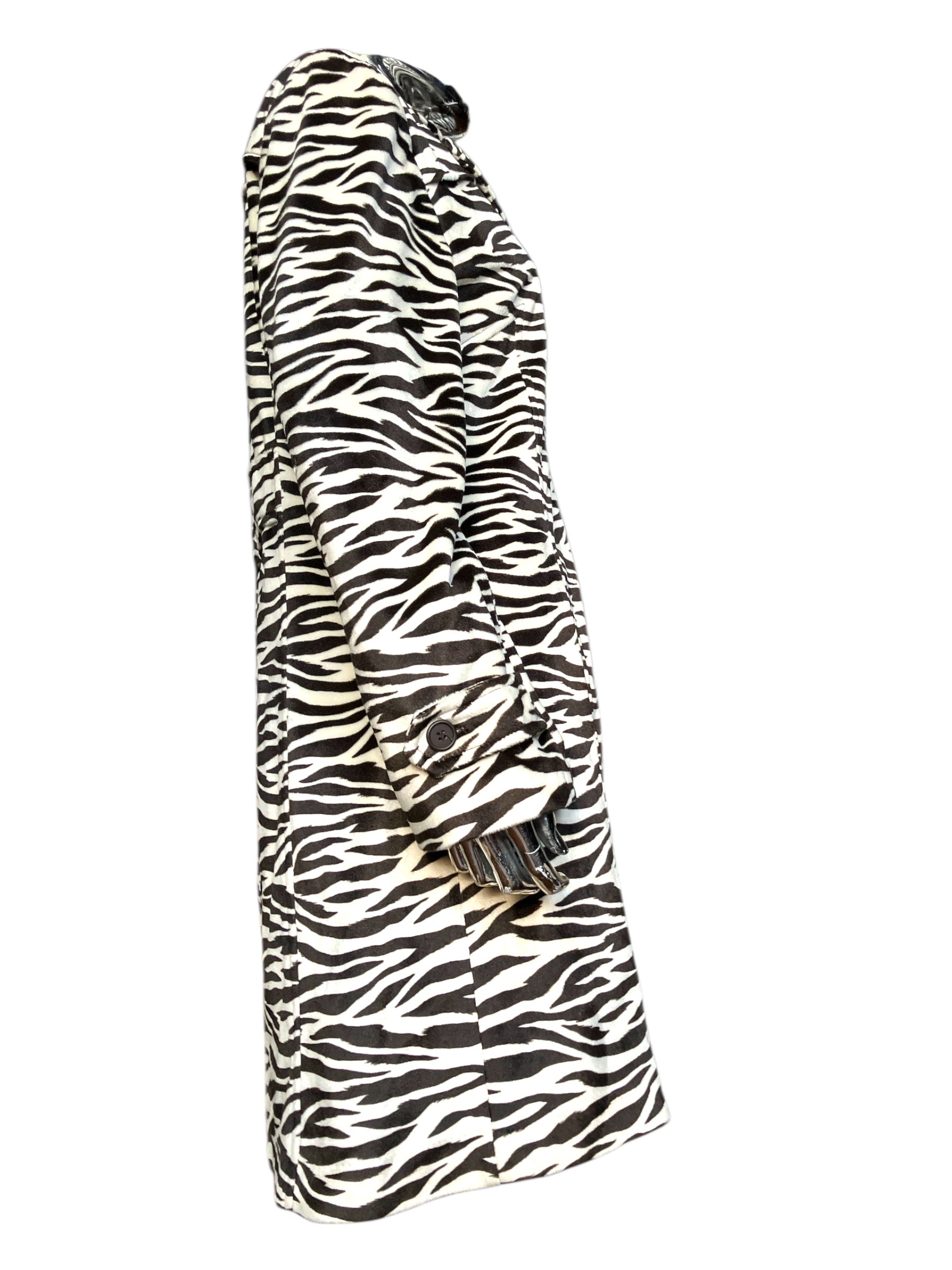Vintage Y2K Zebra Print Trench Coat