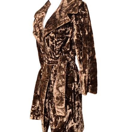 Vintage 1960s Crushed Velvet Trench Coat