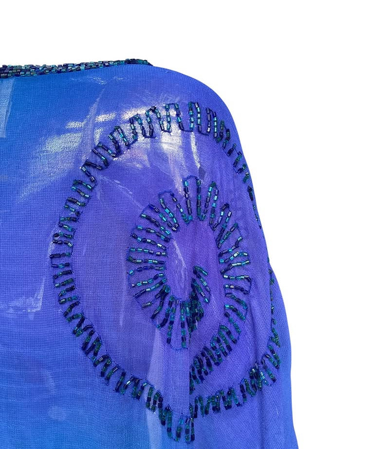 Vintage 90s Hand-Beaded Sheer Duster