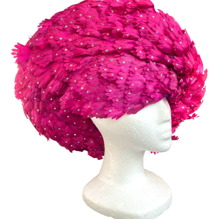 Vintage 1960s Jack McConnell Rare Couture Halo Feather Hat