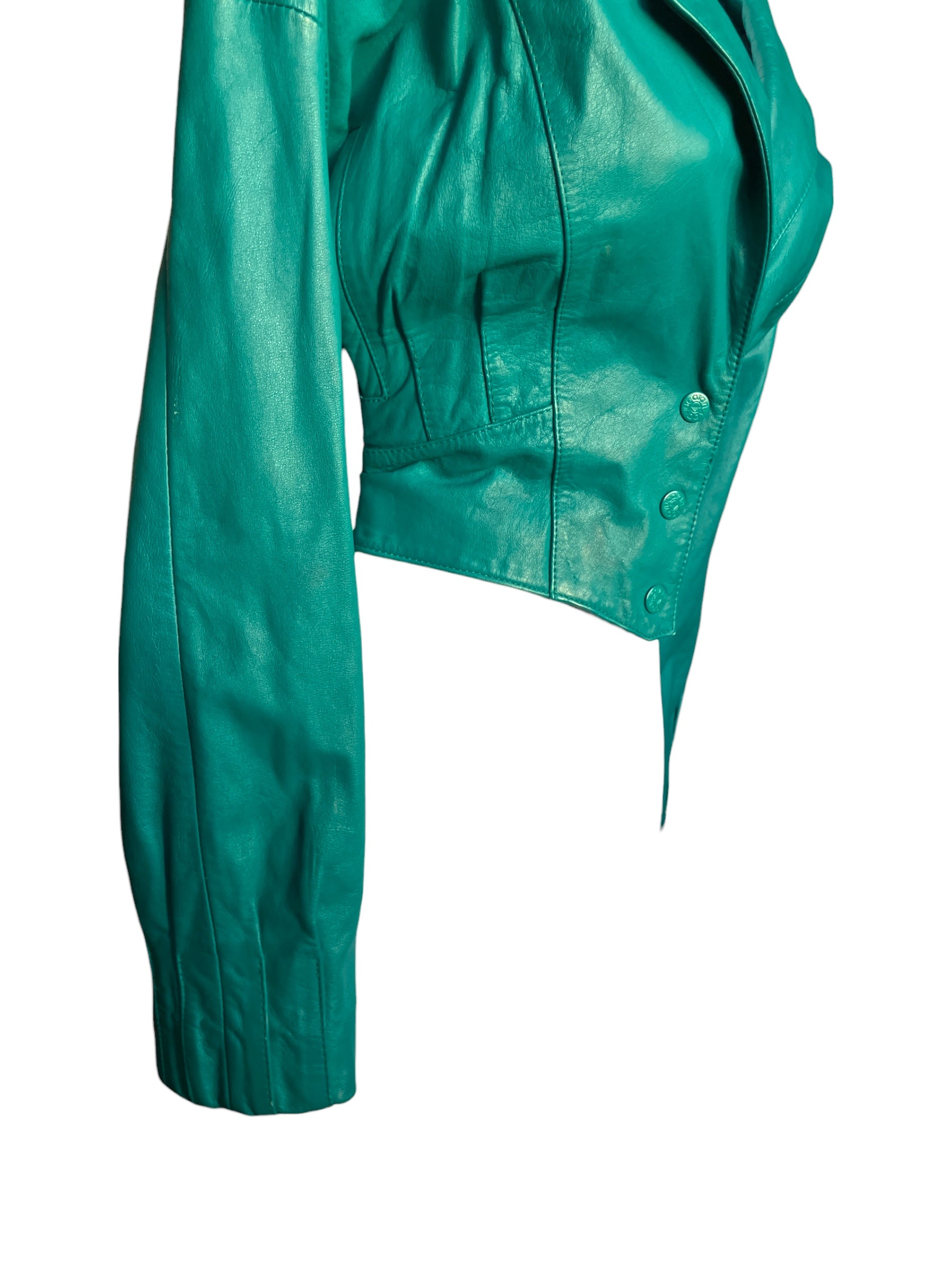 Vintage 1980s Rare Yucatán Bay Leather Cropped Jacket