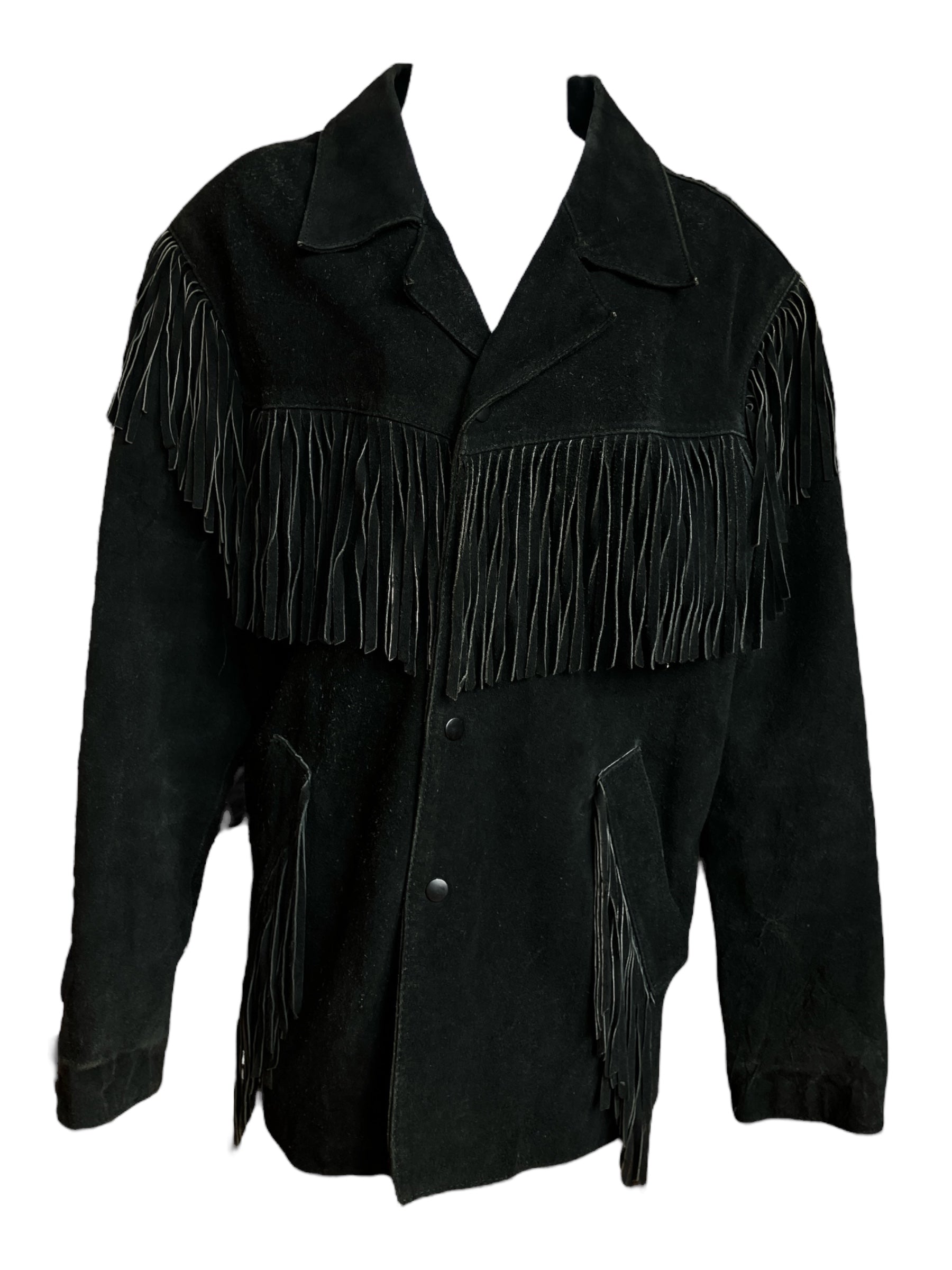 Vintage 1990s Fringe Suede Coat