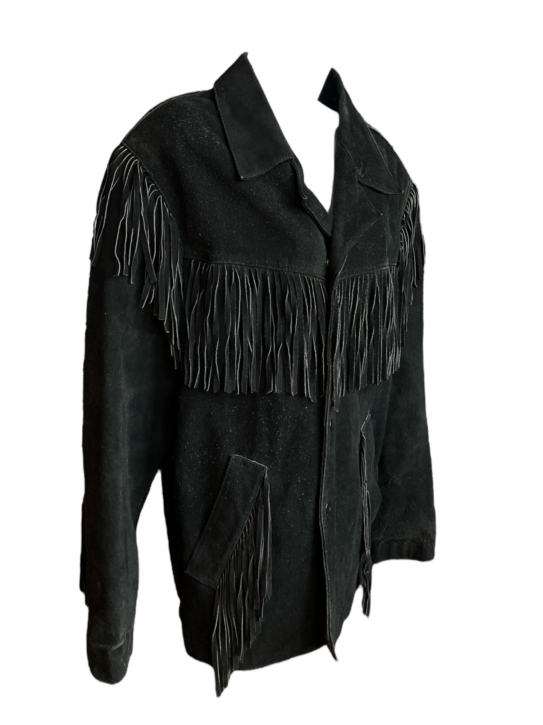 Vintage 1990s Fringe Suede Coat