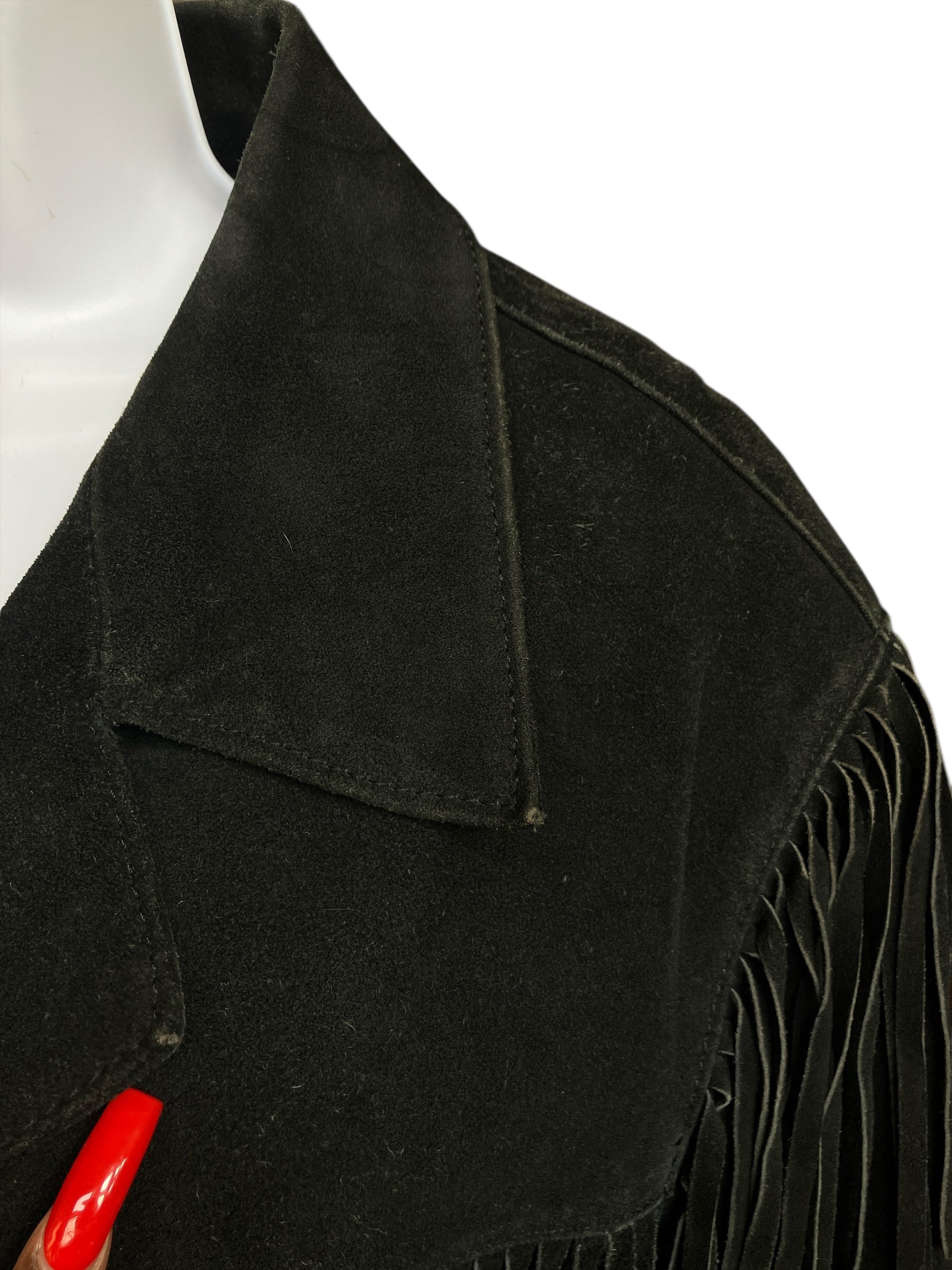 Vintage 1990s Fringe Suede Coat