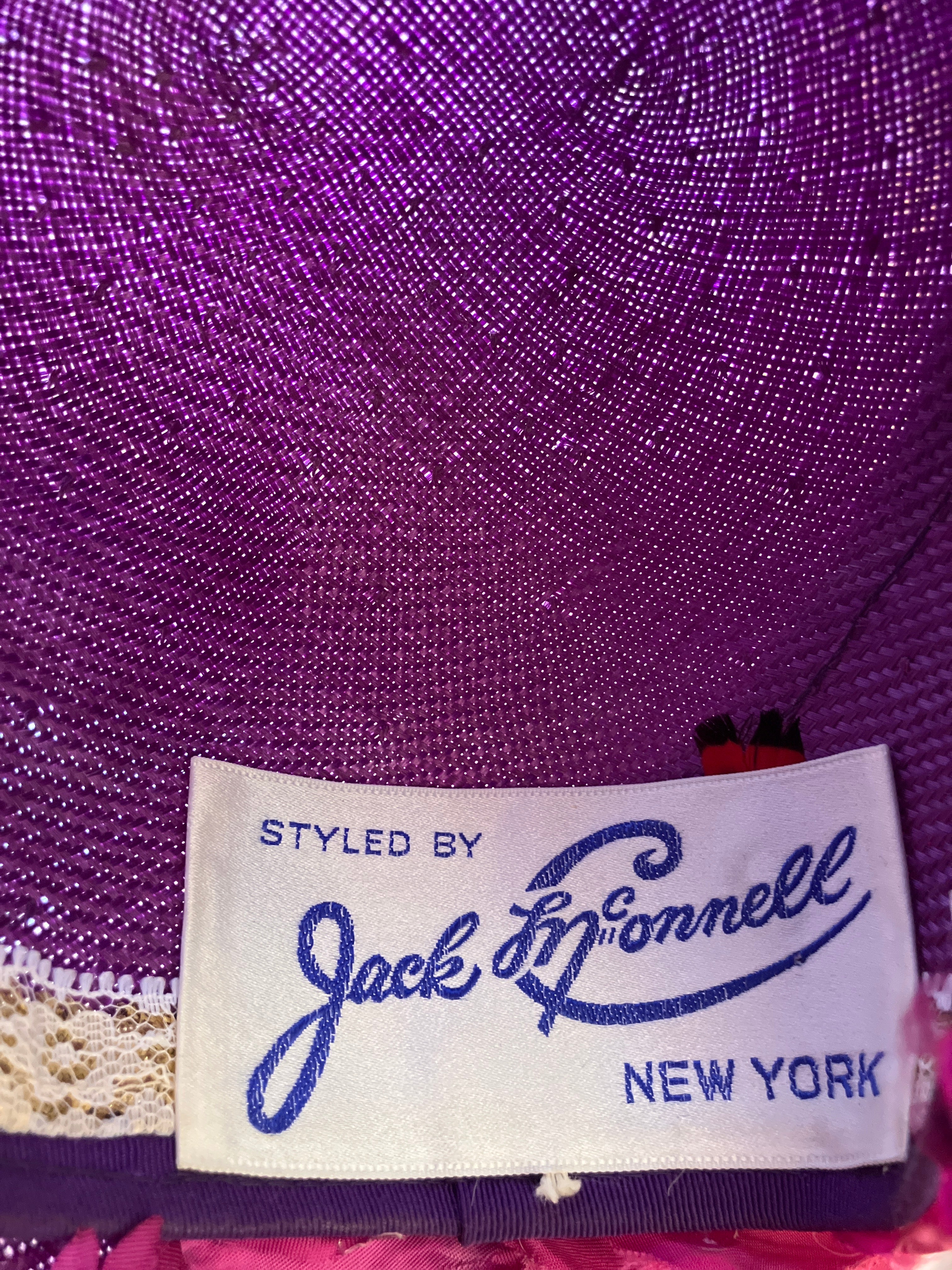 Vintage 1960s Jack McConnell Rare Couture Halo Feather Hat