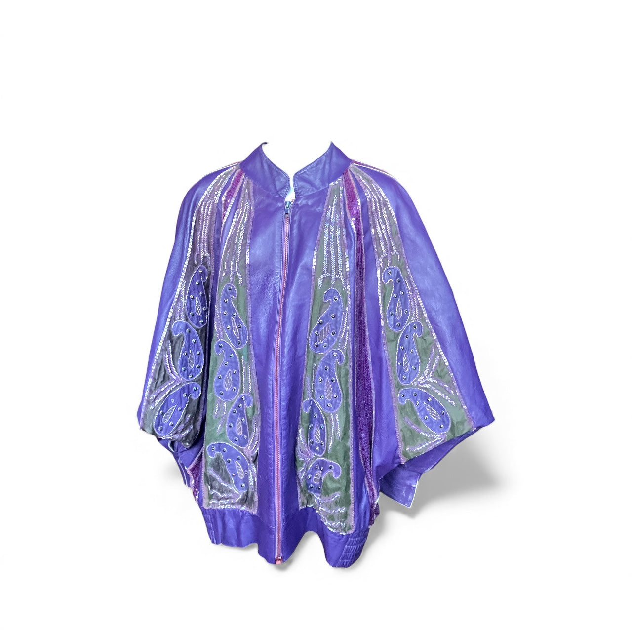 Vintage 1980s Sequin Leather Jacket