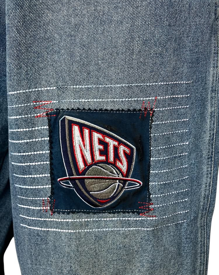 Vintage Y2K NBA Patchwork Denim