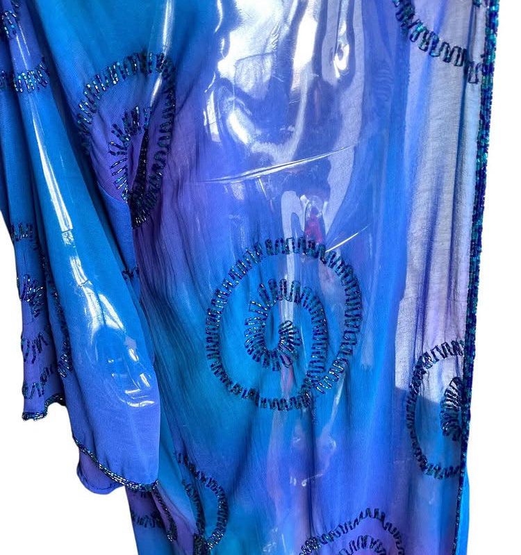 Vintage 90s Hand-Beaded Sheer Duster