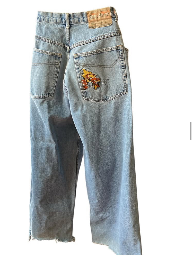 Vintage Rare Y2K Baggy Bullhead Denim