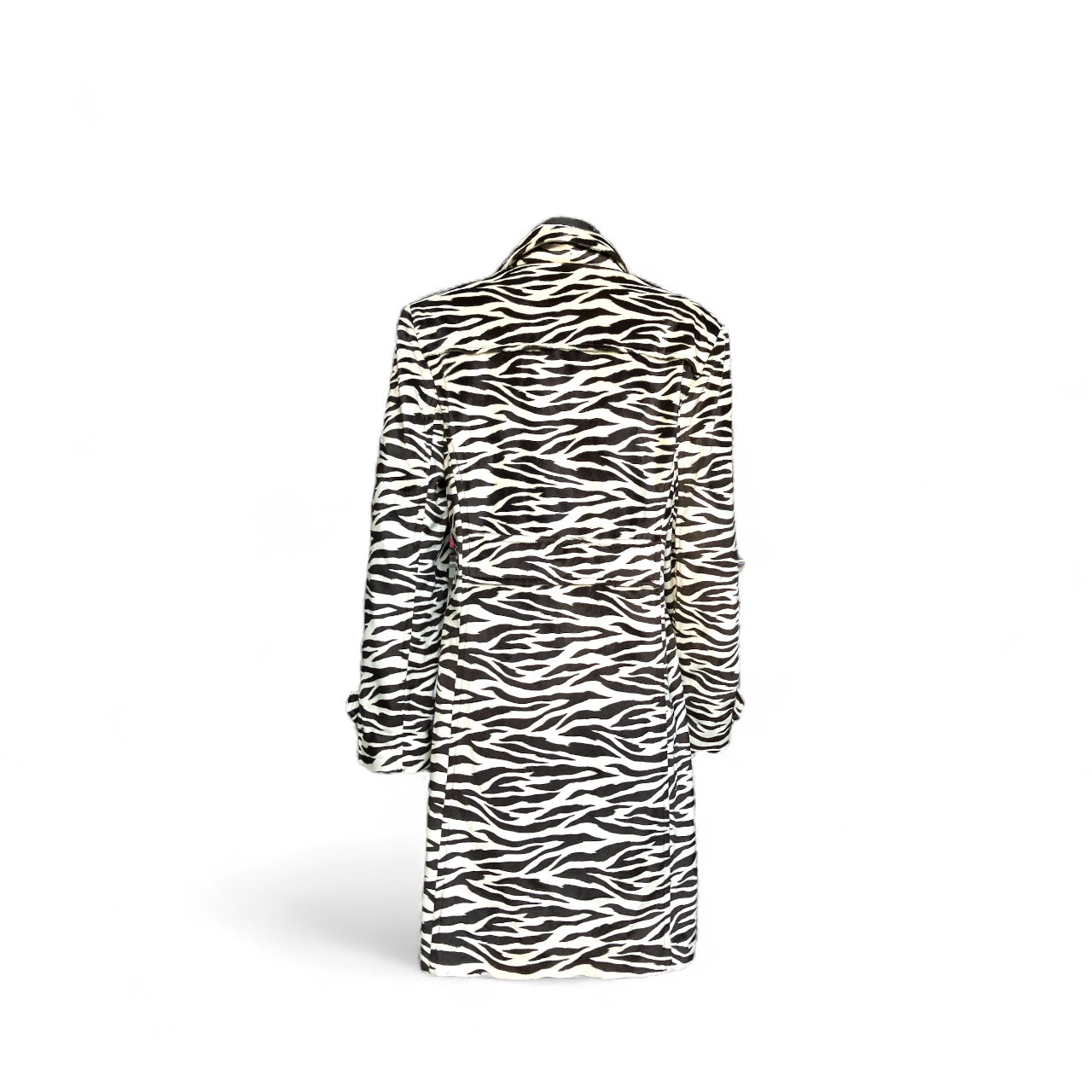 Vintage Y2K Zebra Print Trench Coat