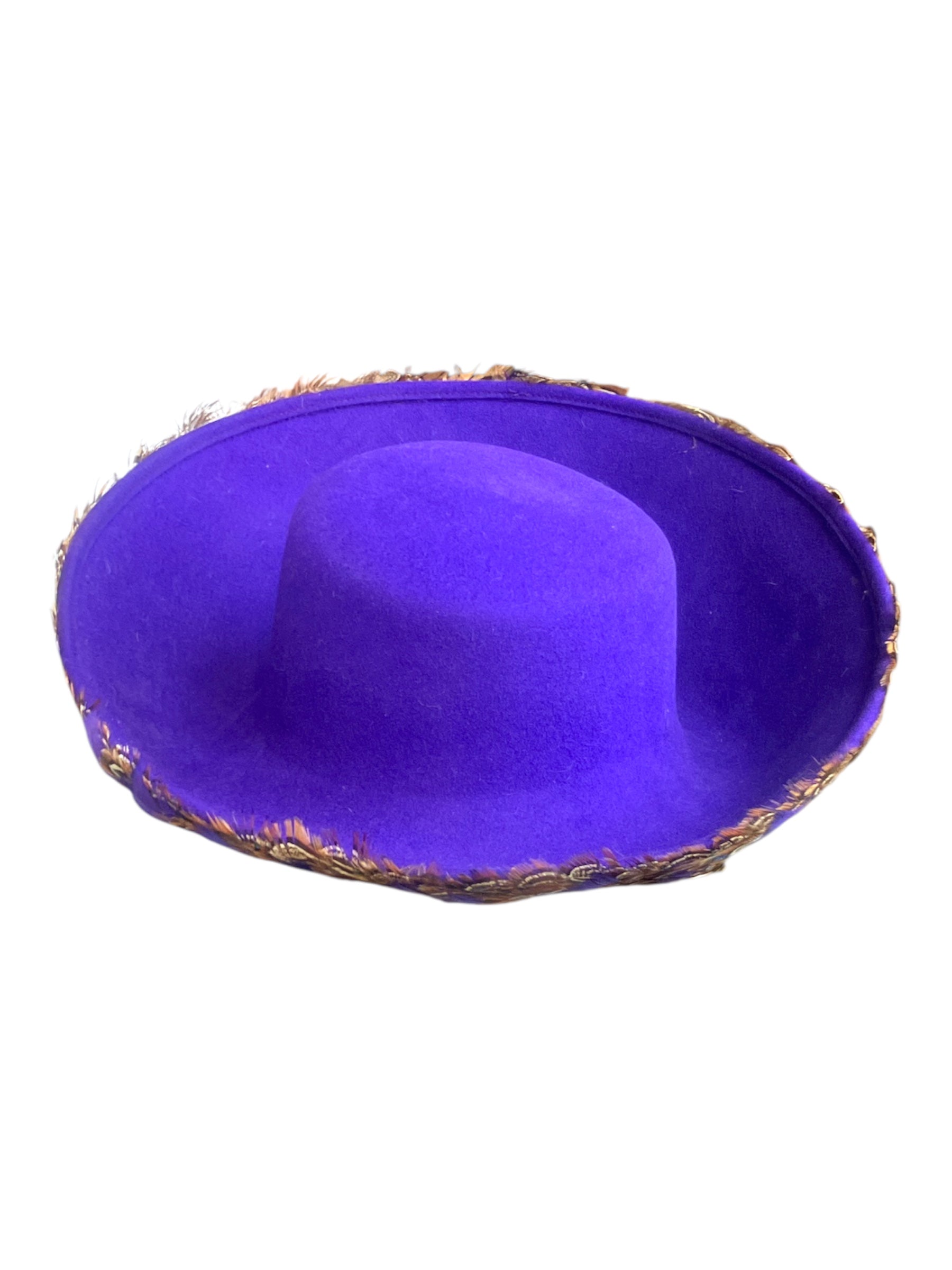 Vintage 1970s Wide Brim Mr. John Ostrich Feather Hat