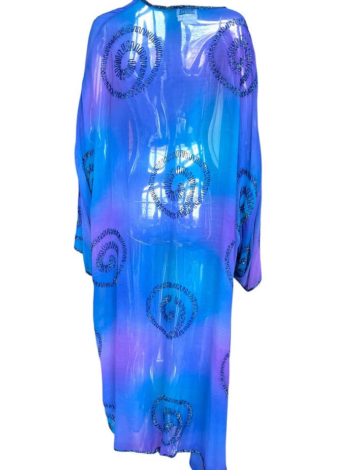 Vintage 90s Hand-Beaded Sheer Duster