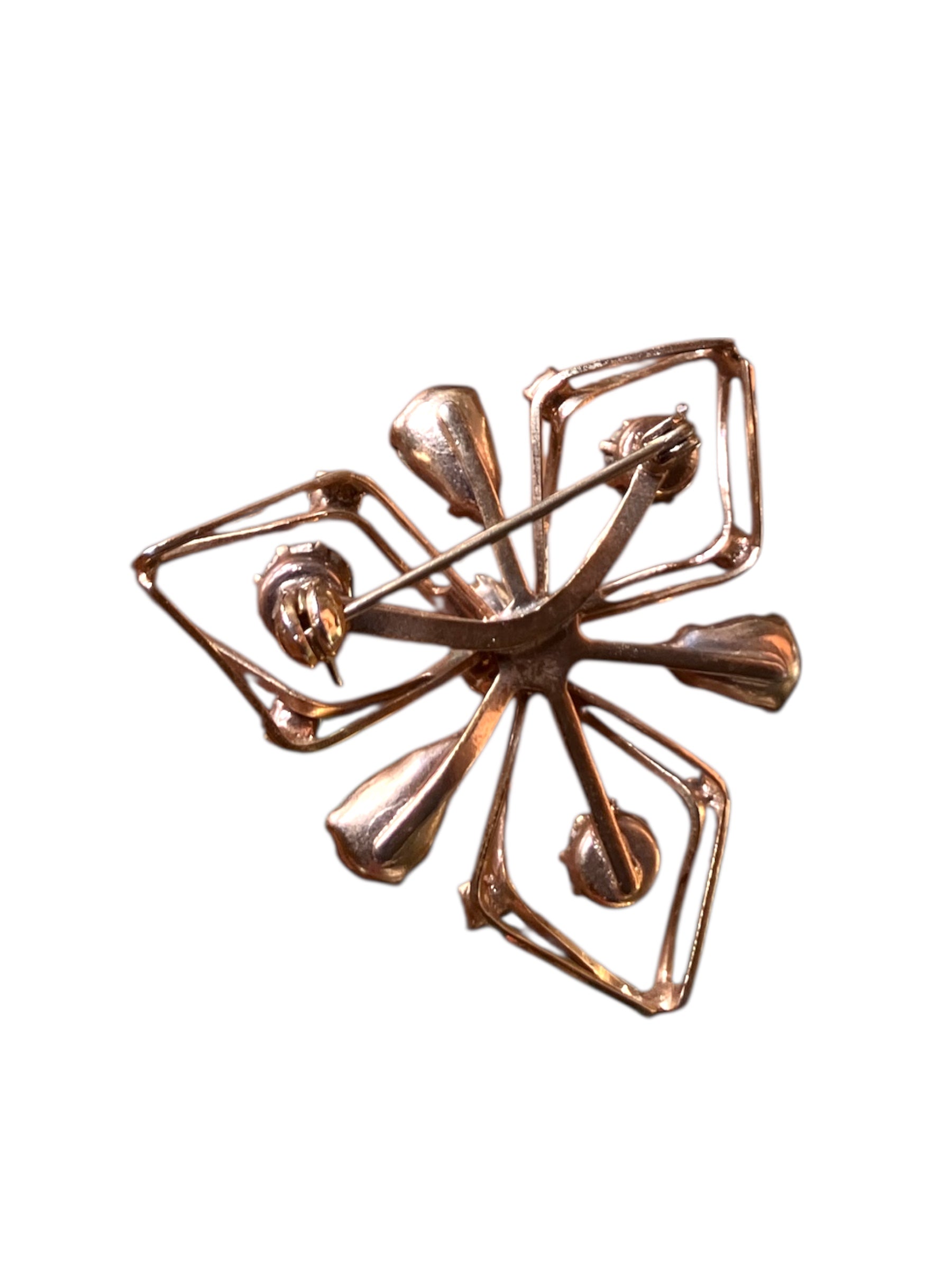 Vintage Brown Rhinestone Brooche