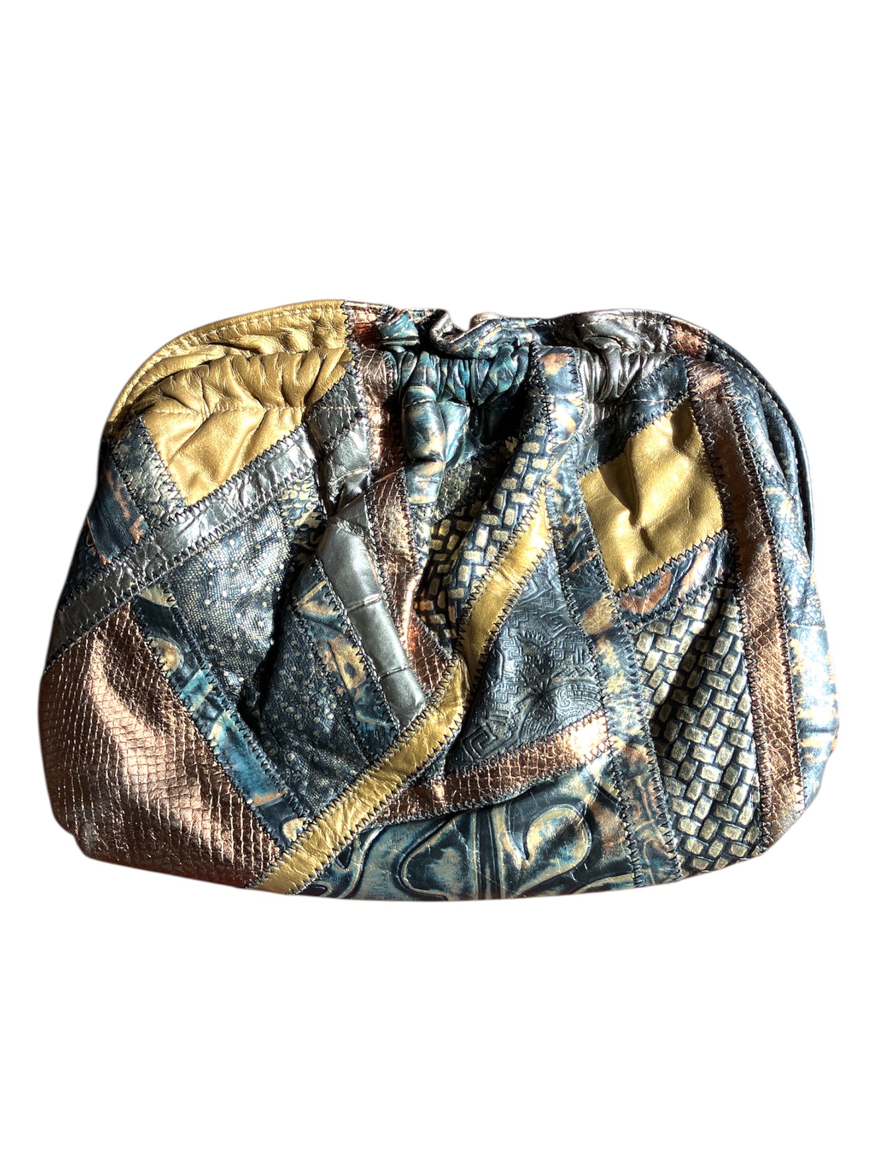 Vintage 1980s Metallic Bronze Crossbody Purse