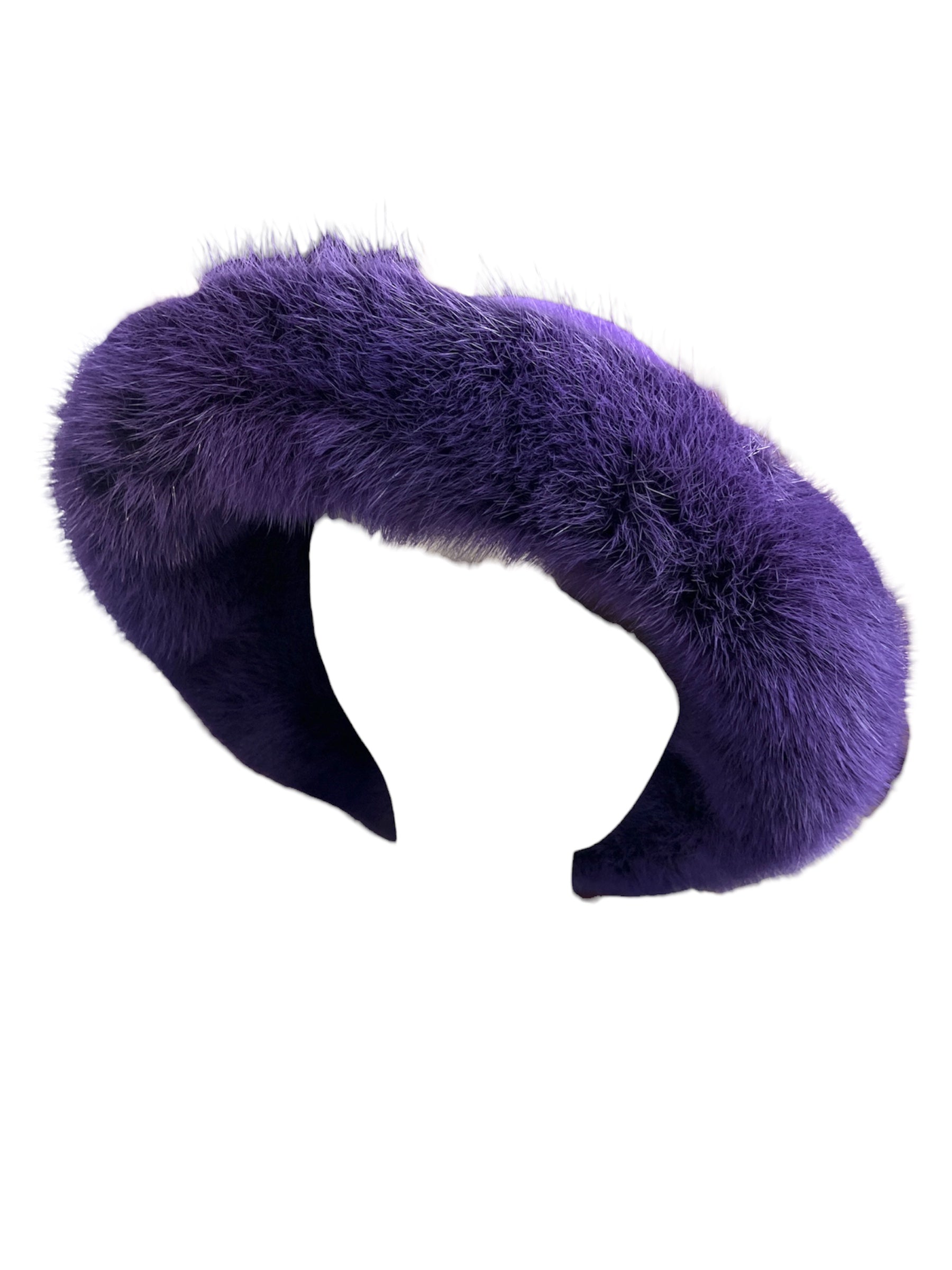 Purple 1980s Purple Mink Fur Wool Hat