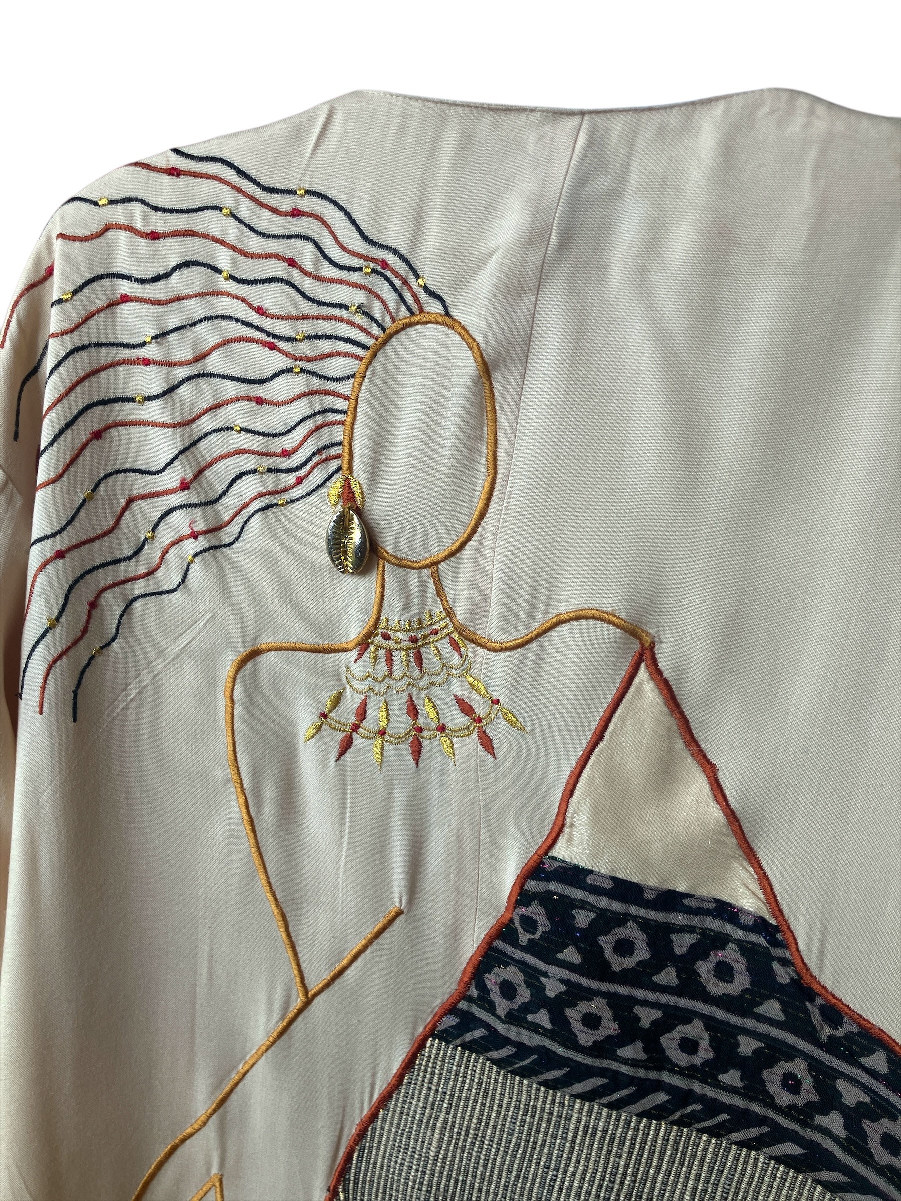 Vintage 1980s Embroidered Duster
