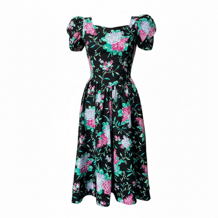 “EASTSIDE SOFT LIFE” FLORAL 1980s DRESS