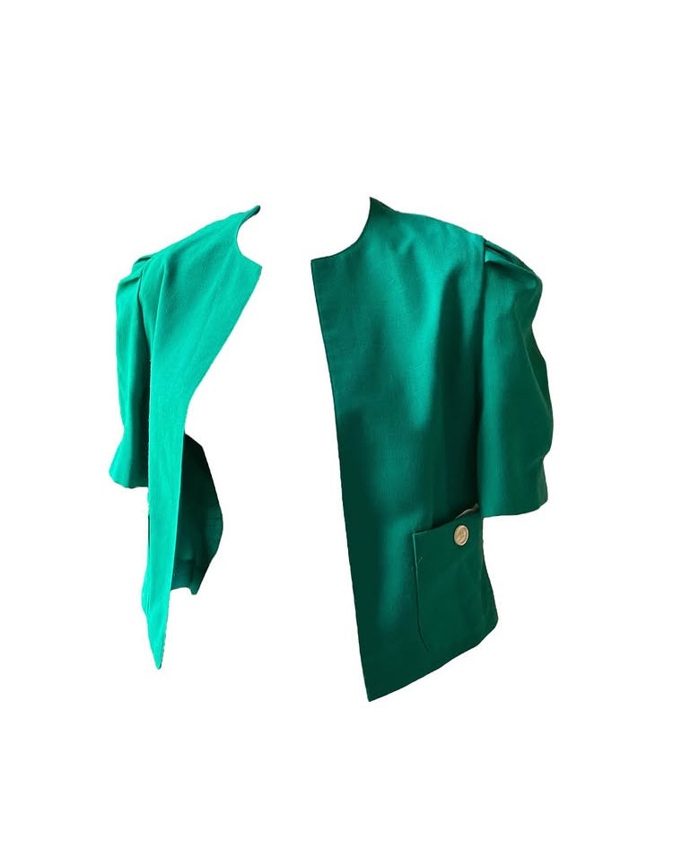 Vintage 80s Cropped Belted Jacket