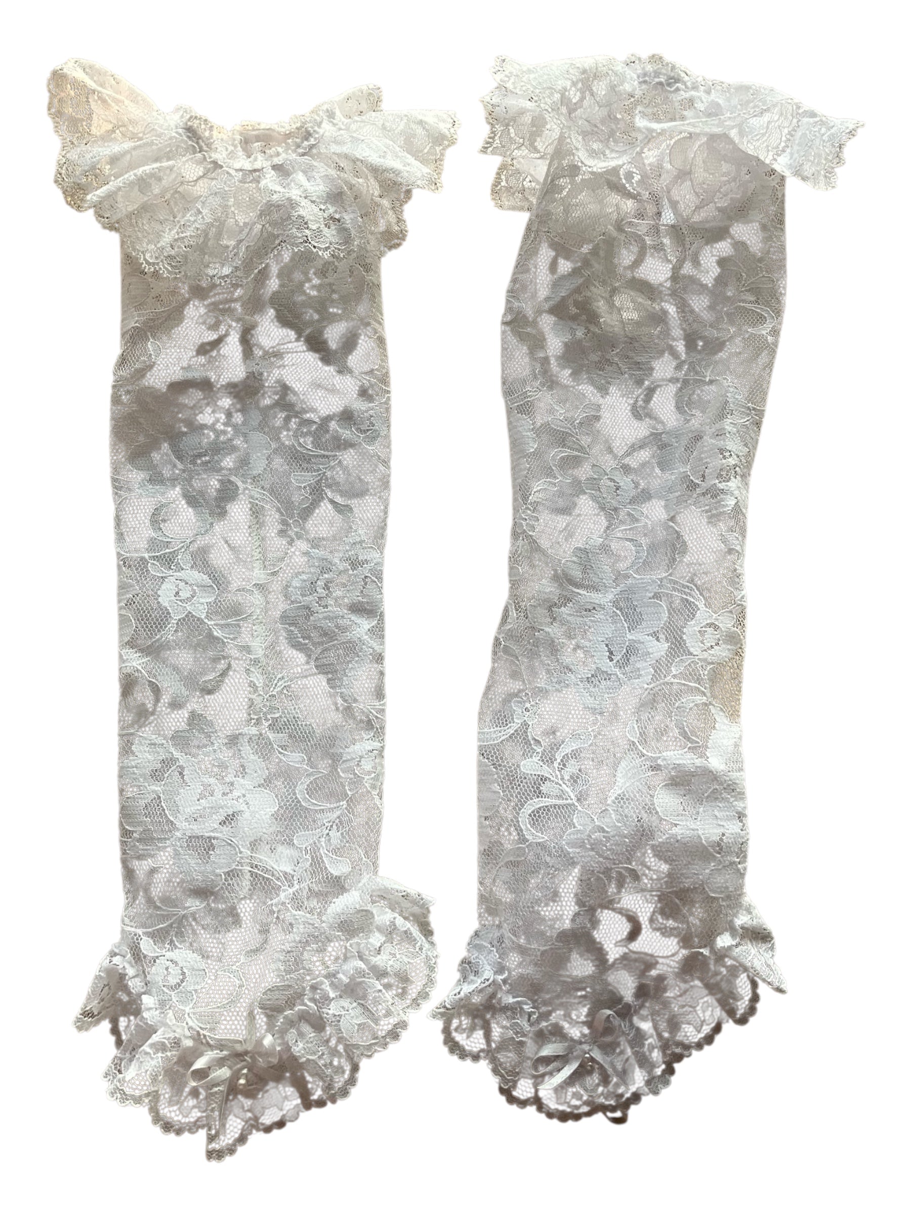 Vintage 1980s White Bridal Lace Gloves