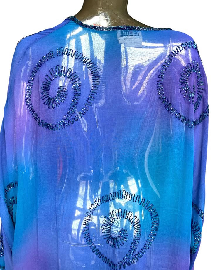 Vintage 90s Hand-Beaded Sheer Duster