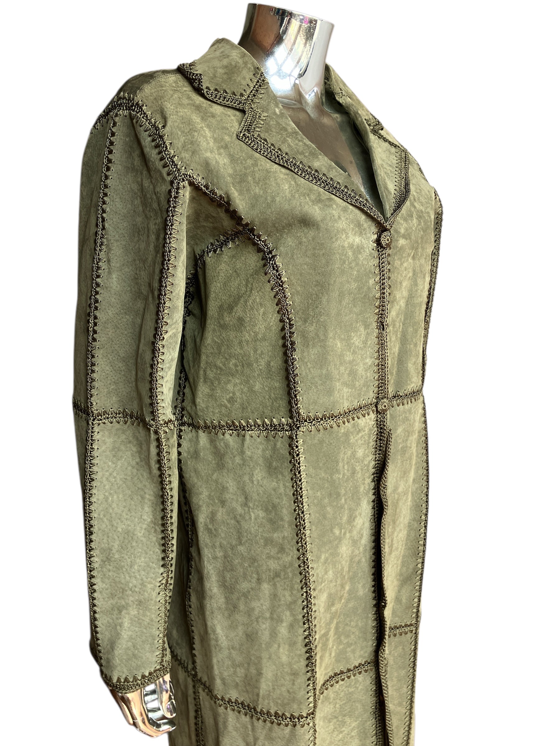 Vintage Y2K Leather Suede Trench Coat