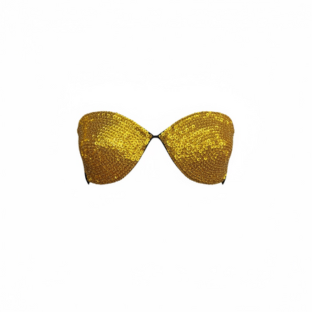Vintage 1980s Gold Sequin Strapless Bra