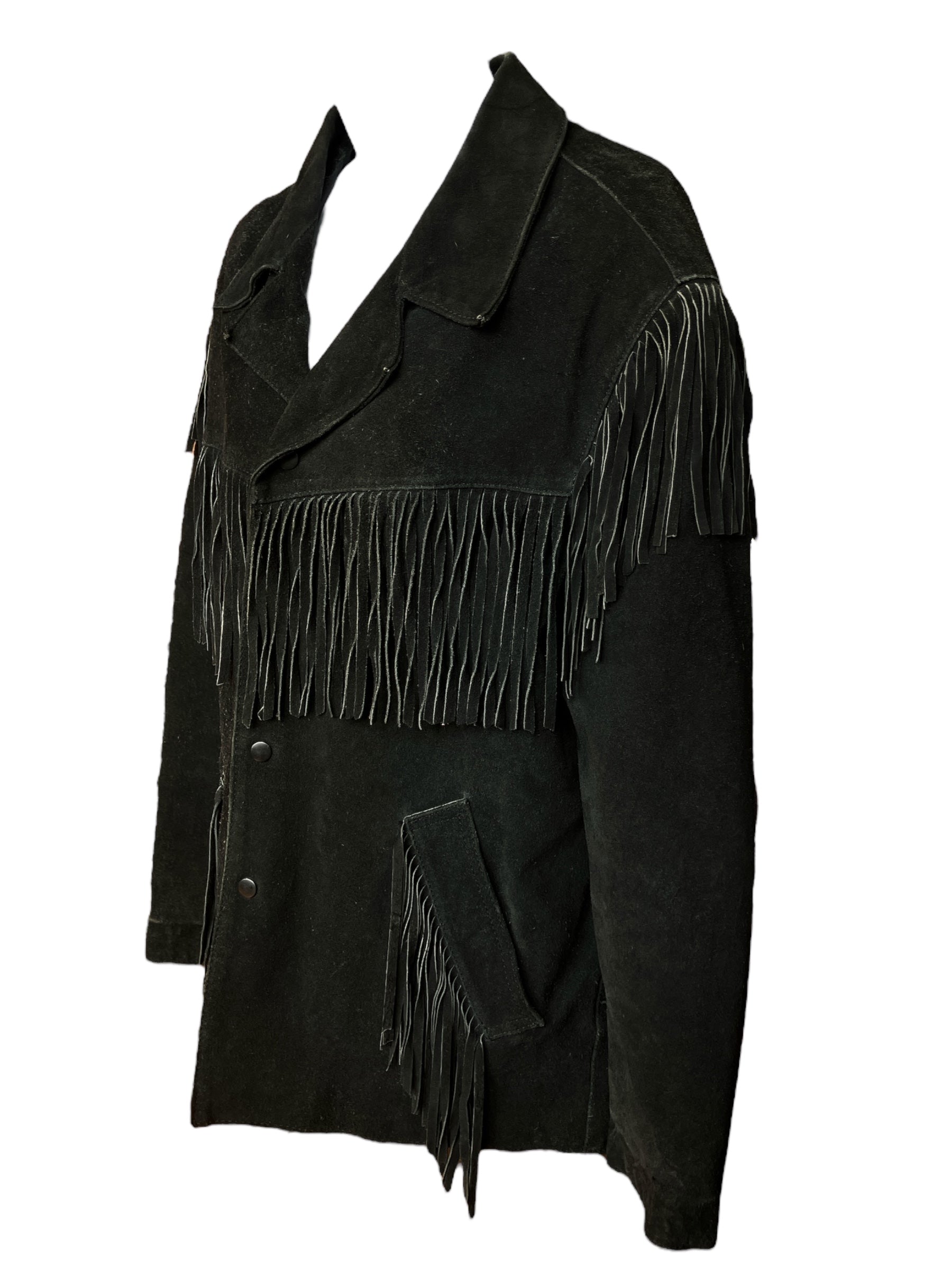 Vintage 1990s Fringe Suede Coat