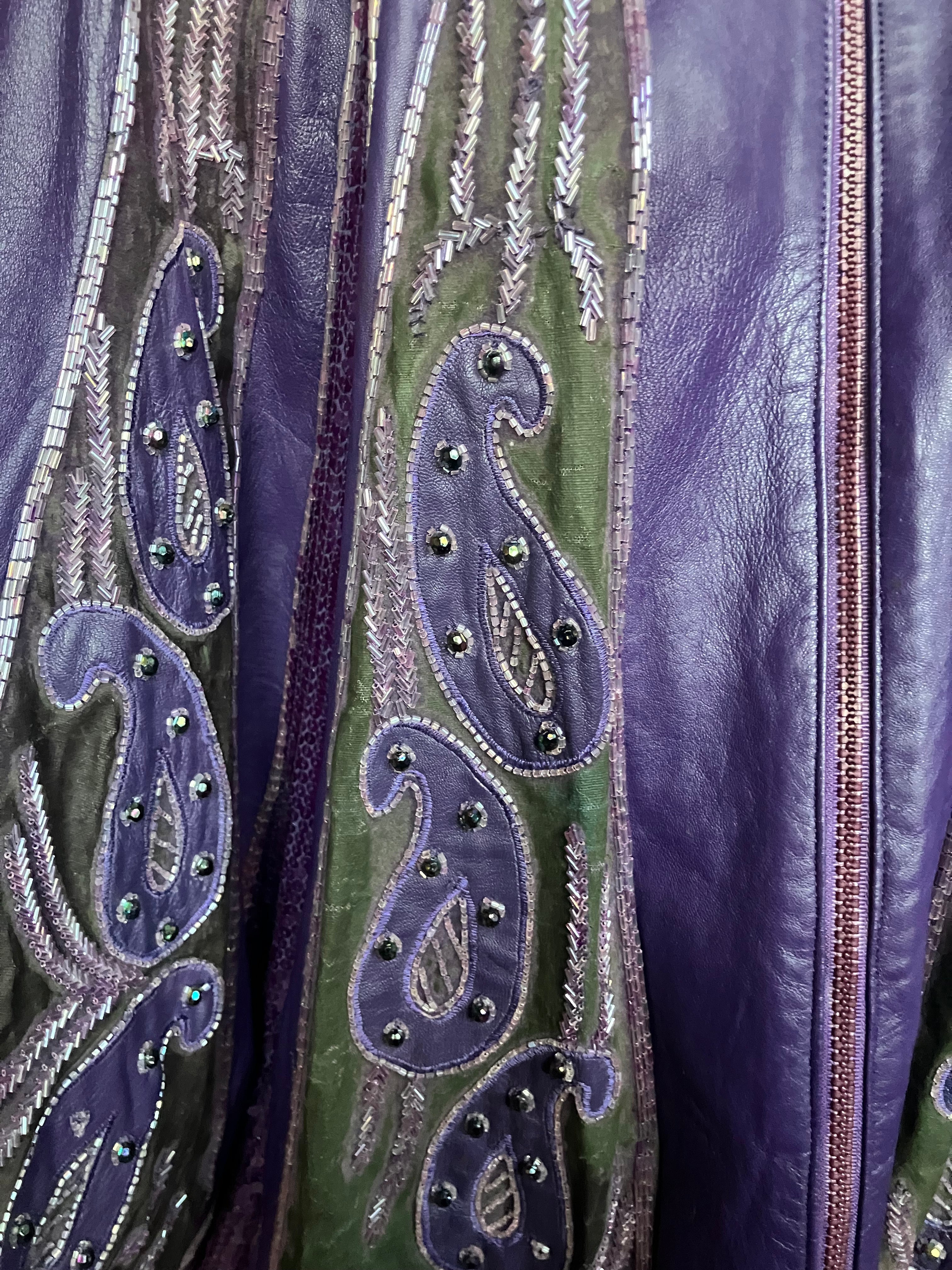 Vintage 1980s Sequin Leather Jacket