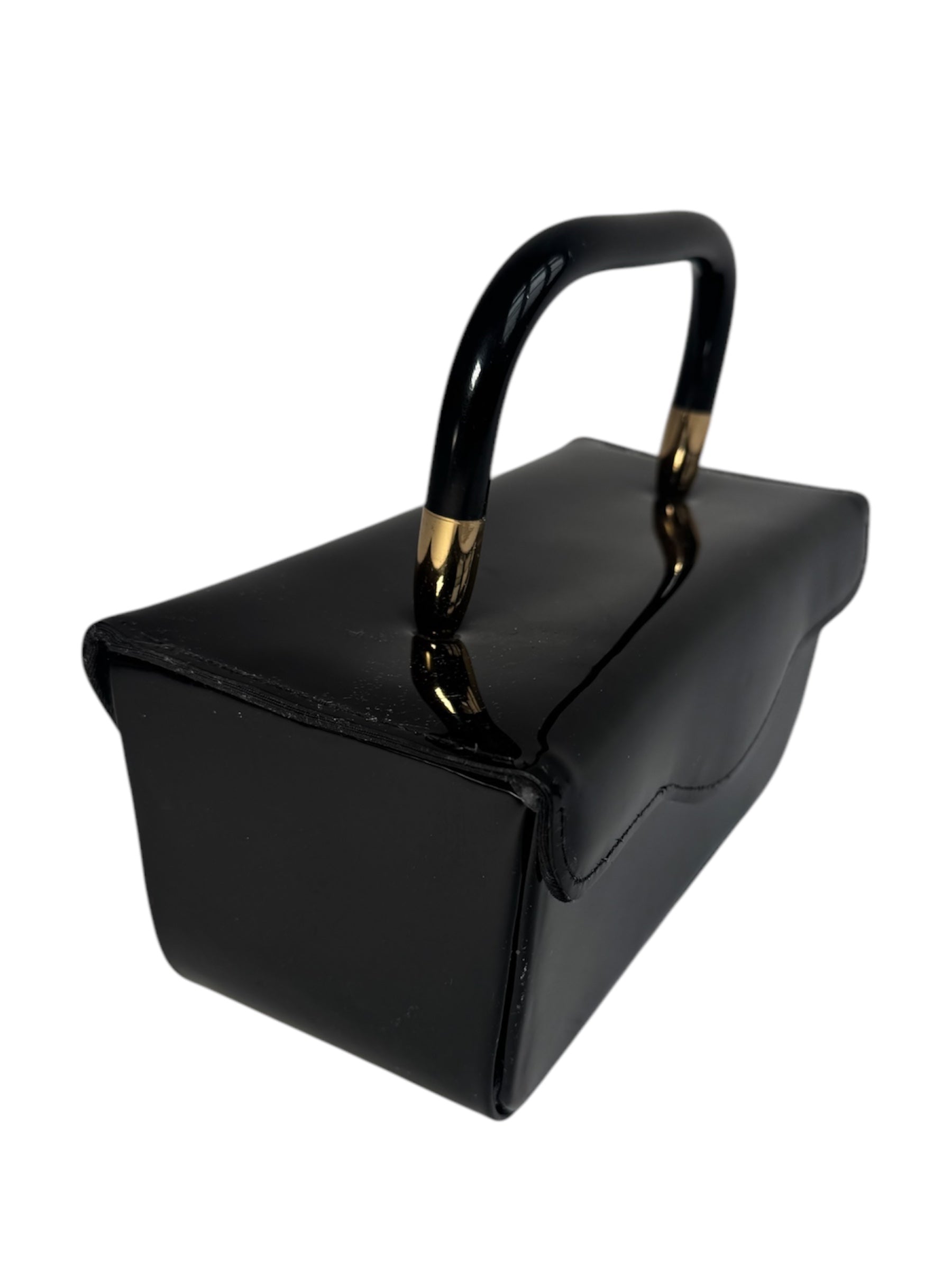 Vintage 1960s Black Patent Leather Purse