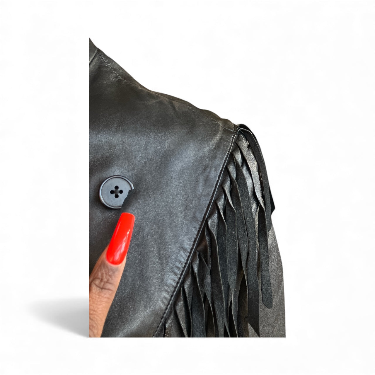 Vintage 1990s Donna Sacs Leather Cropped Jacket