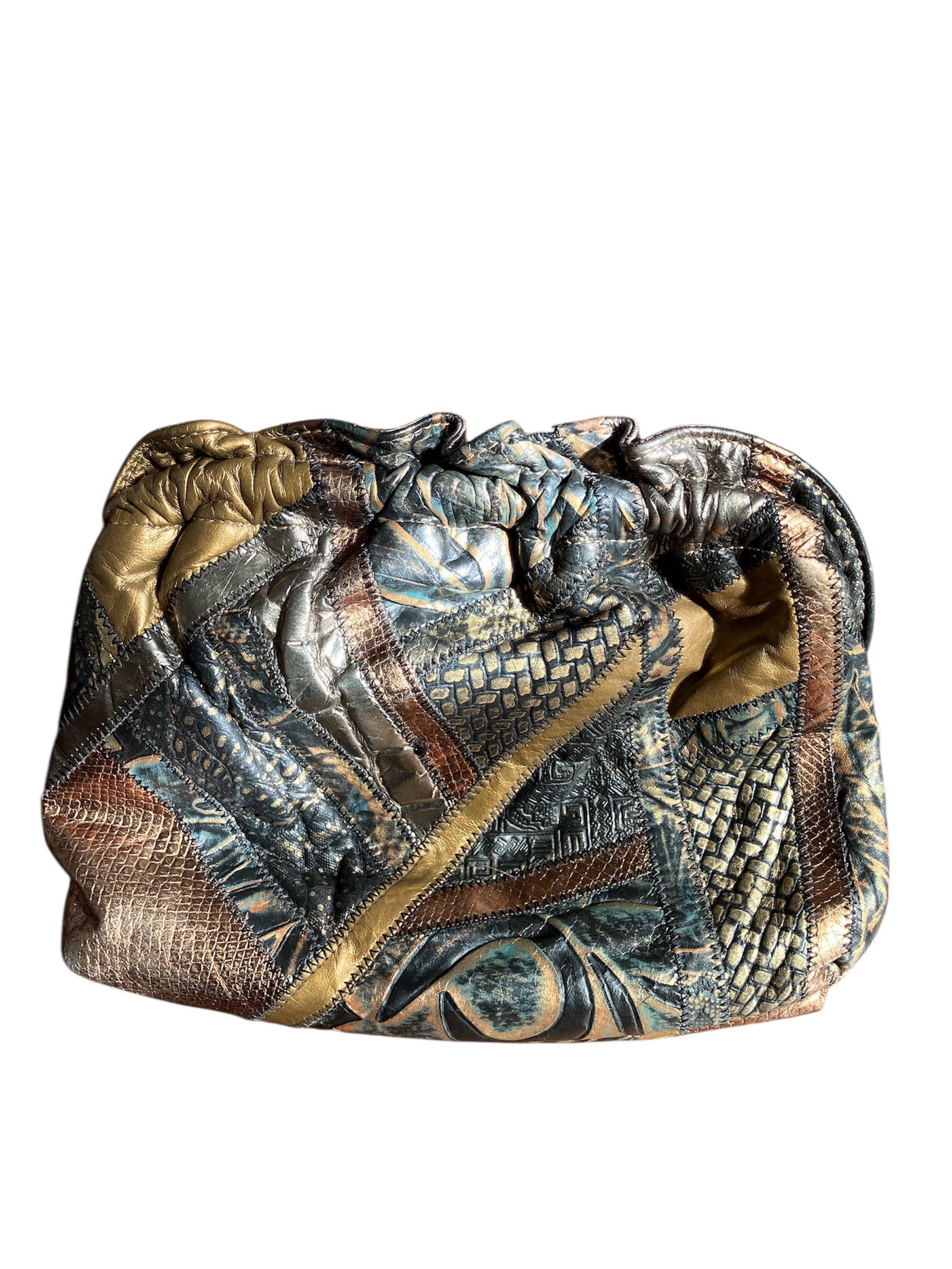 Vintage 1980s Metallic Bronze Crossbody Purse