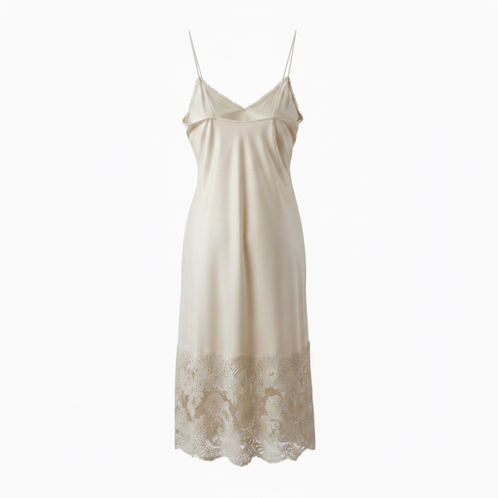 Vintage Rare Ivory Beaded Sheer Slip Dress