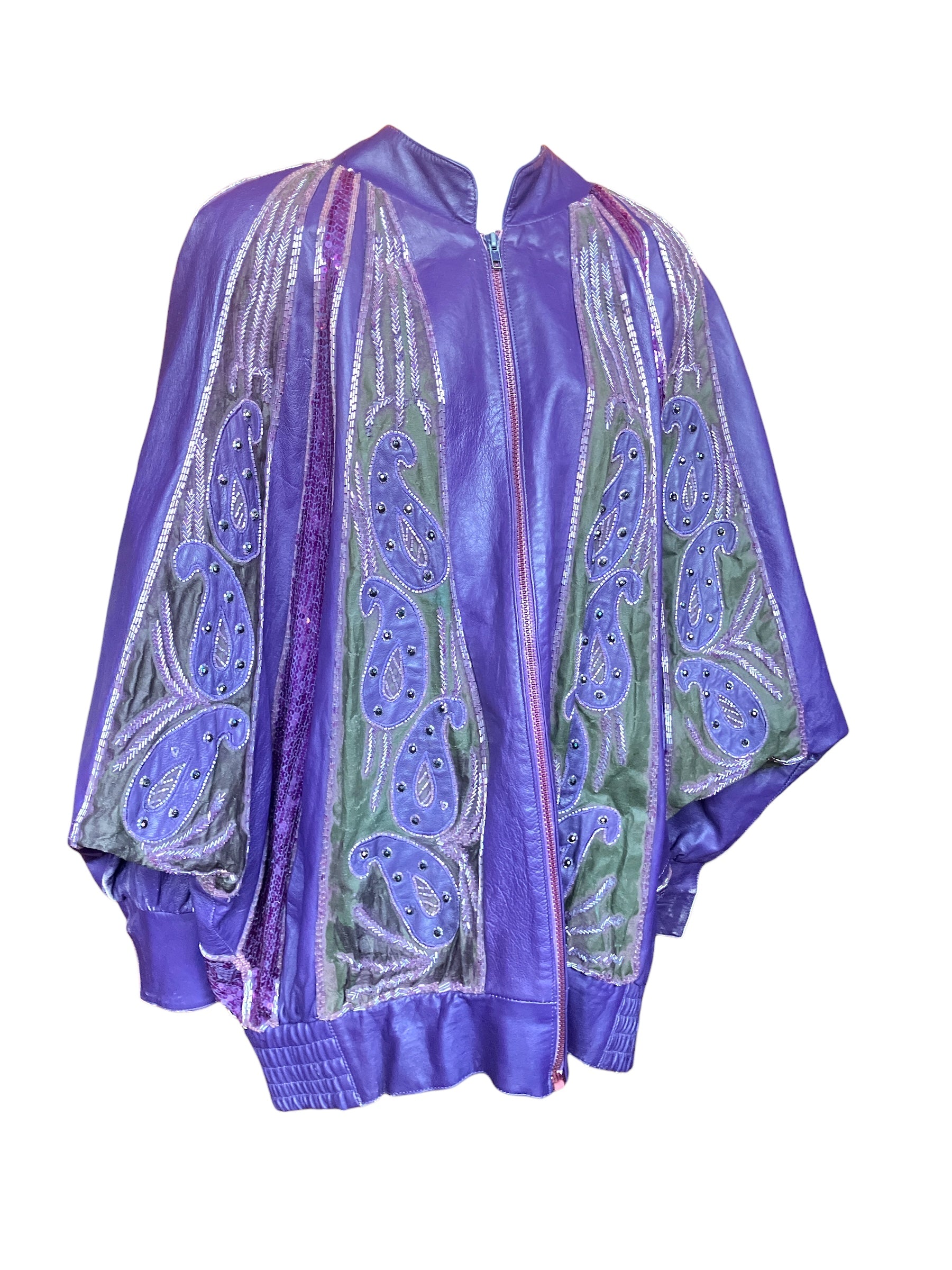 Vintage 1980s Sequin Leather Jacket