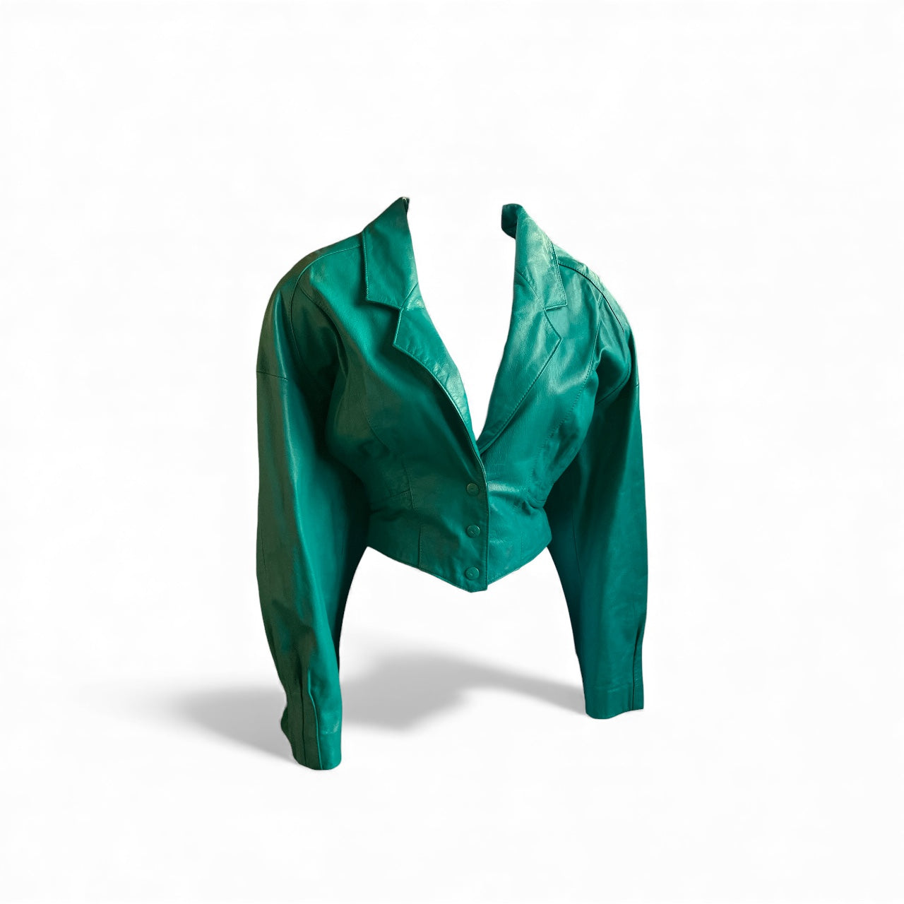 Vintage 1980s Rare Yucatán Bay Leather Cropped Jacket