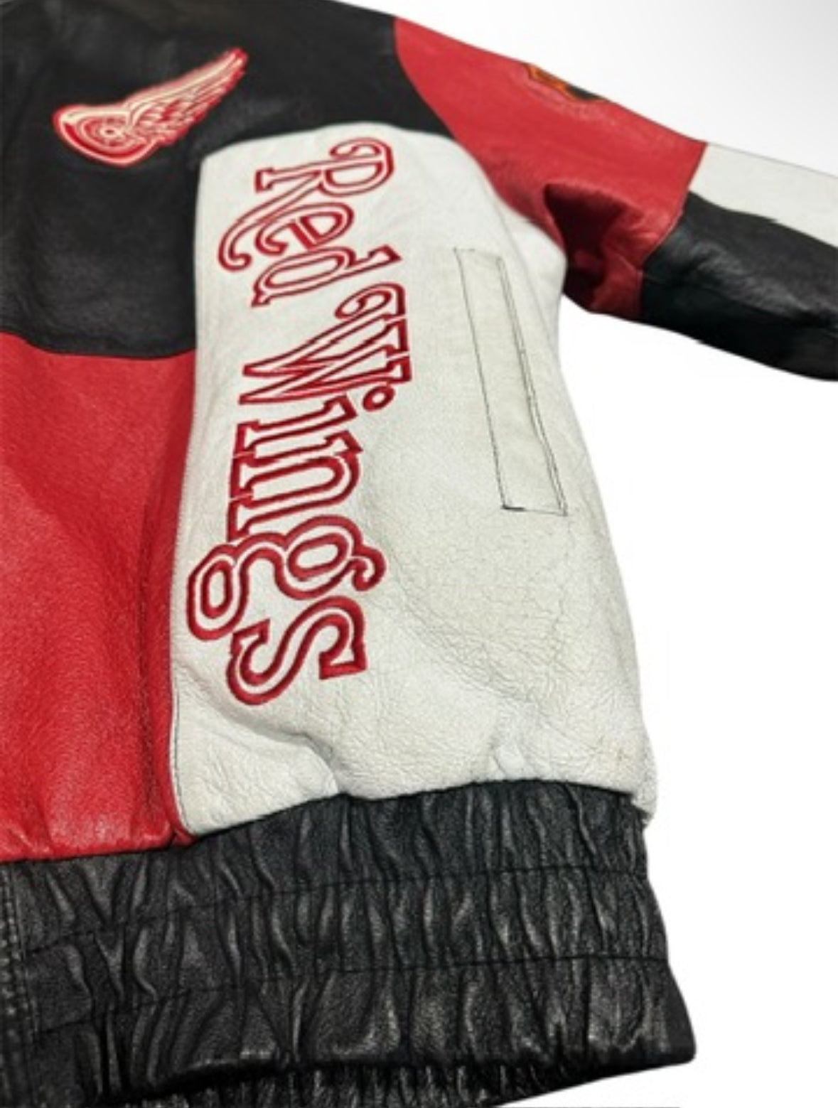 Vintage Rare Detroit Red Wings Leather Coat