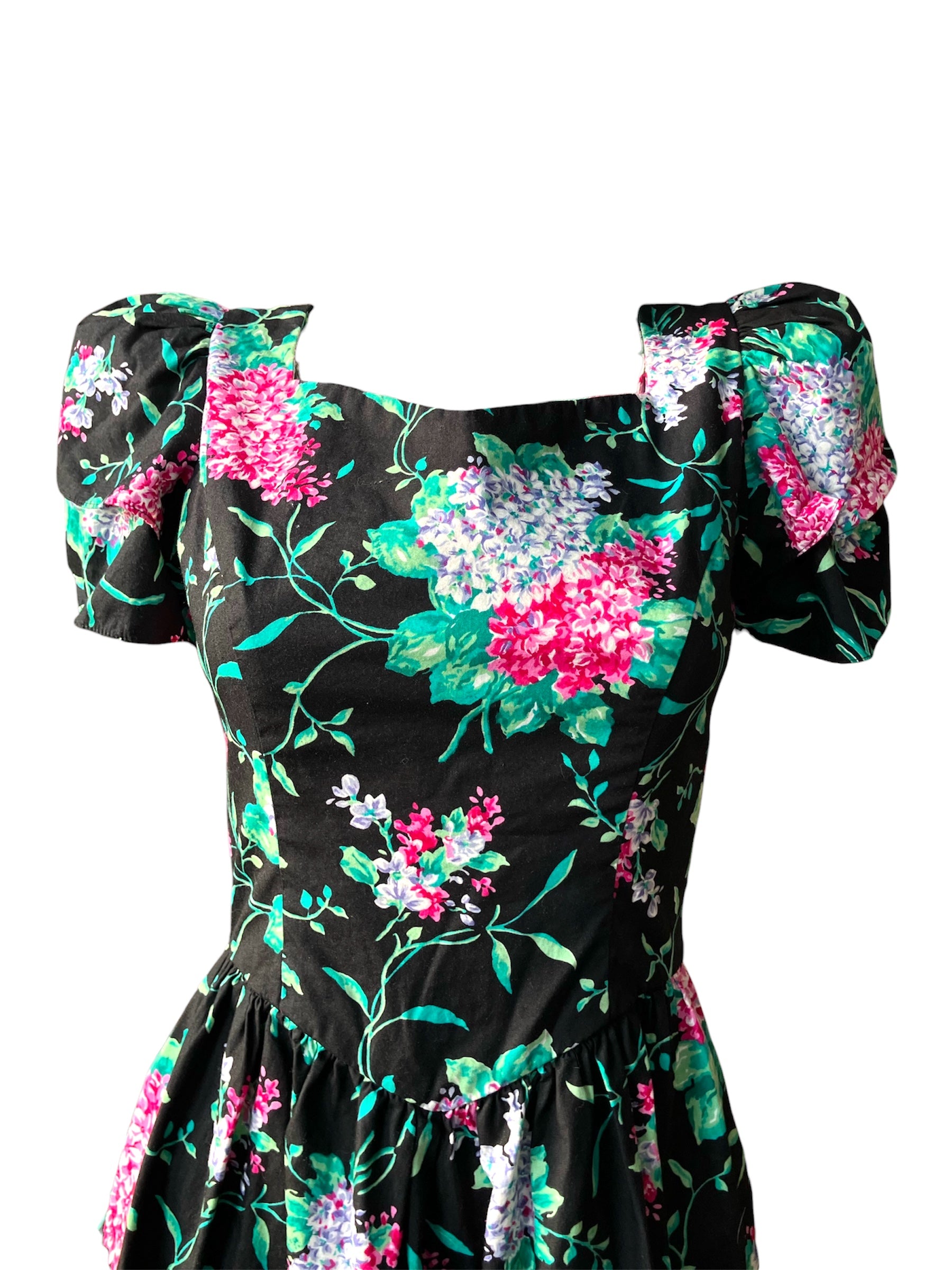 “EASTSIDE SOFT LIFE” FLORAL 1980s DRESS