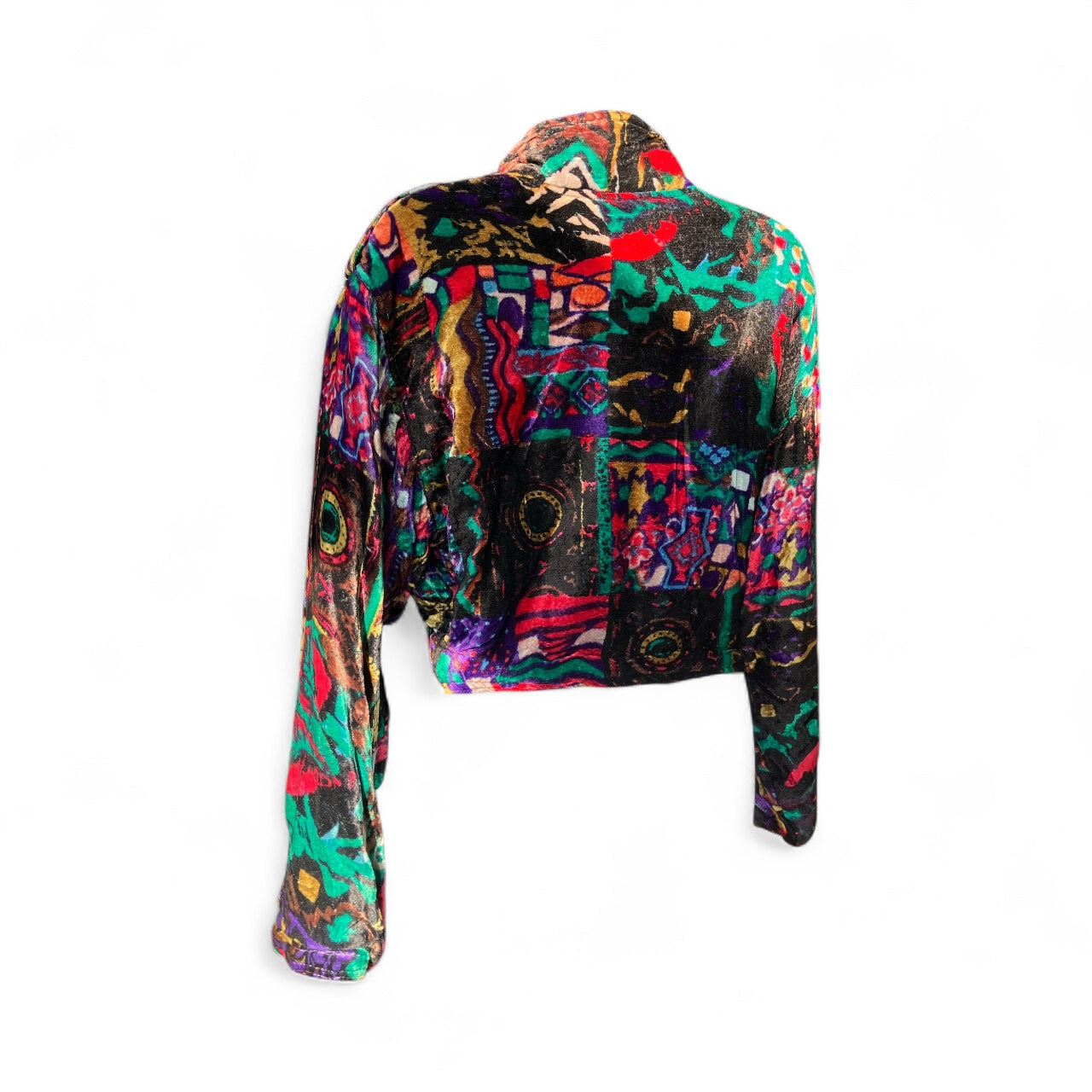 Vintage 80s Bomber Velvet Sequins Jacket