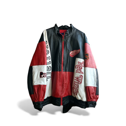 Vintage Rare Detroit Red Wings Leather Coat