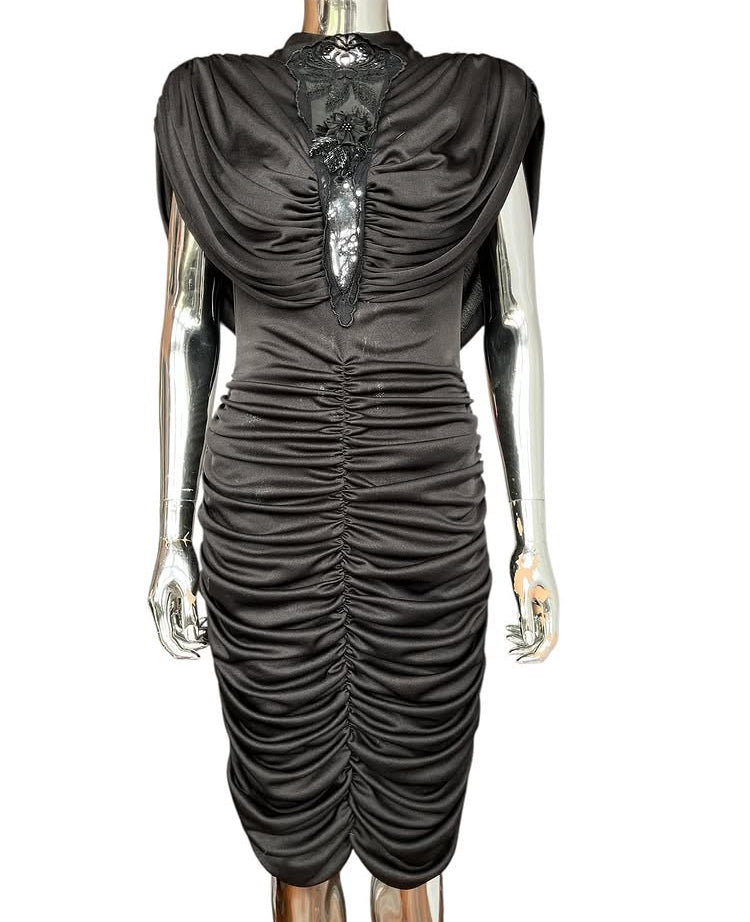 Vintage 1980s Ruched Sequined Dress