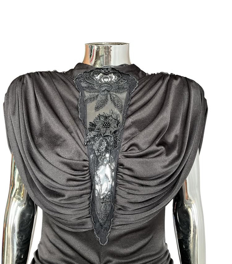 Vintage 1980s Ruched Sequined Dress