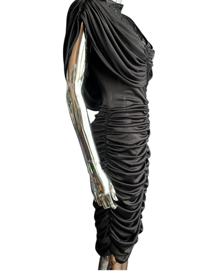 Vintage 1980s Ruched Sequined Dress