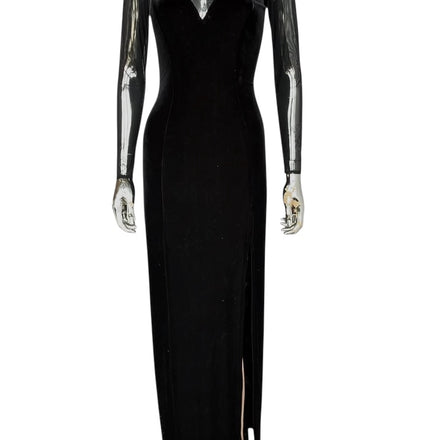 Vintage 1990s Tadashi Velvet Sheer Dress